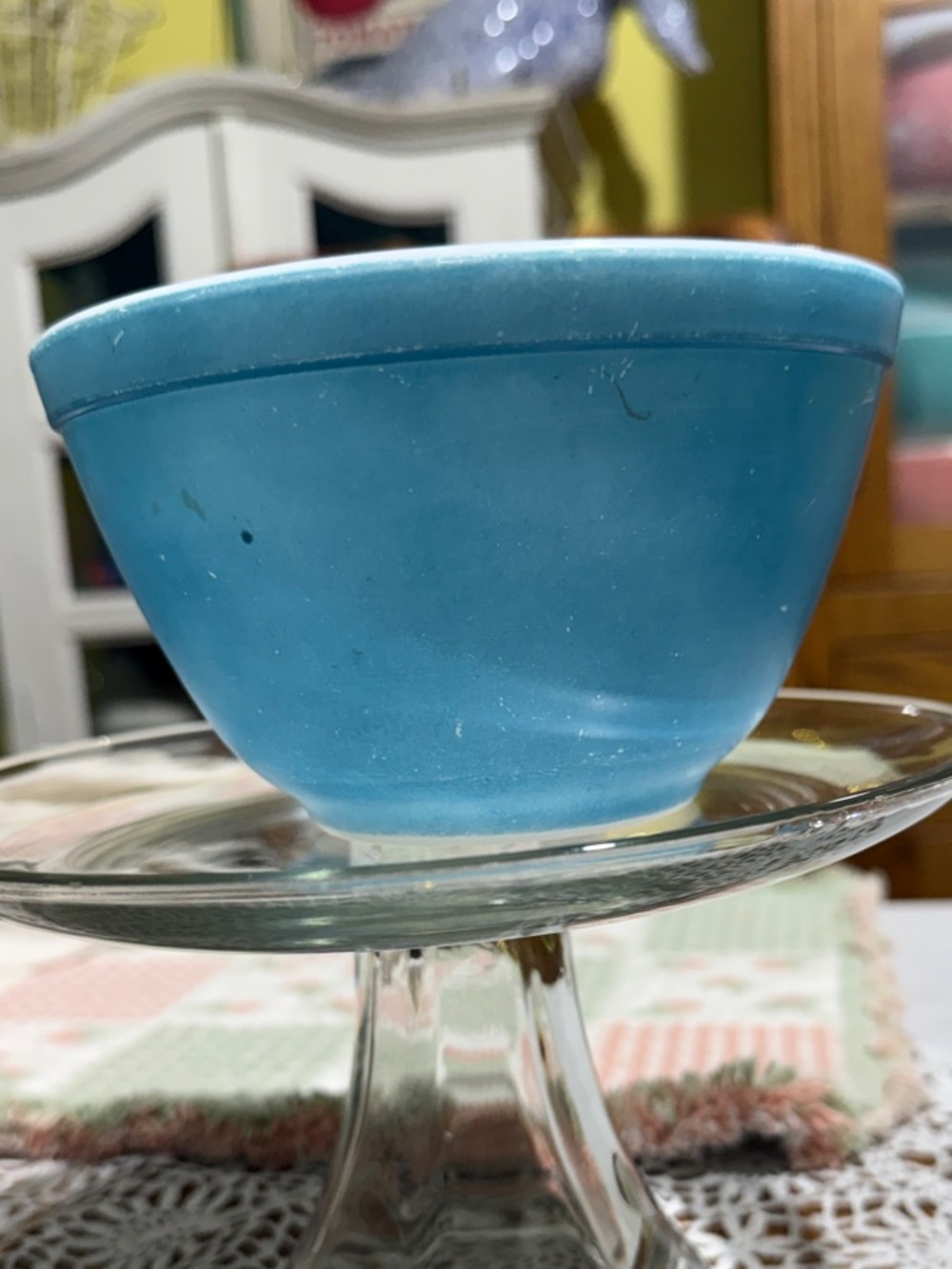 Vintage 401 blue primary Pyrex  Mixing Bowl